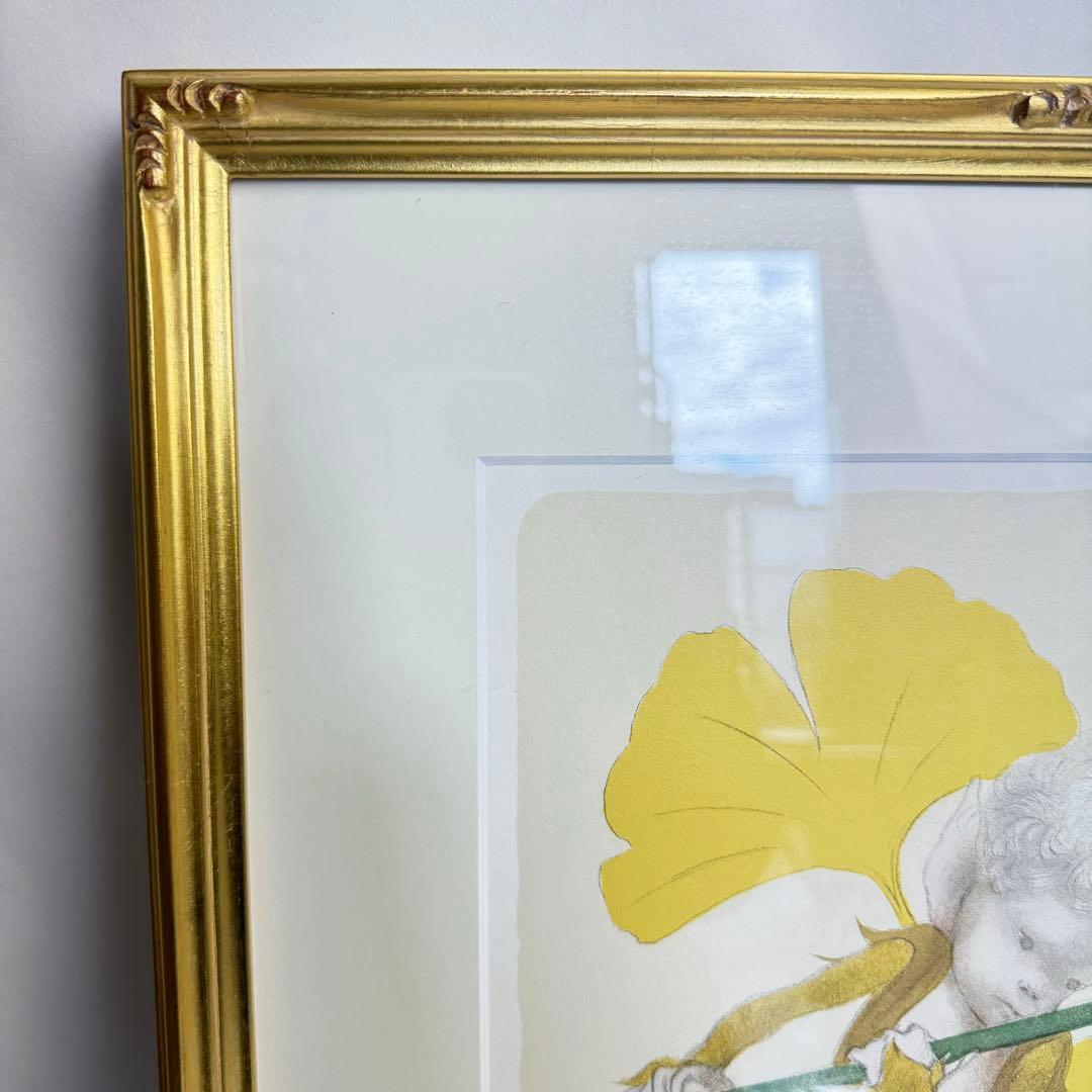 DA404 与勇輝 yuki ATAE絵画 絵 天使 キューピット 銀杏