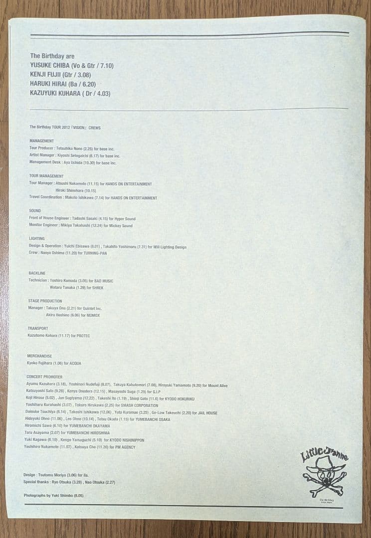 The Birthday】 VISION ツアータブロイド レア