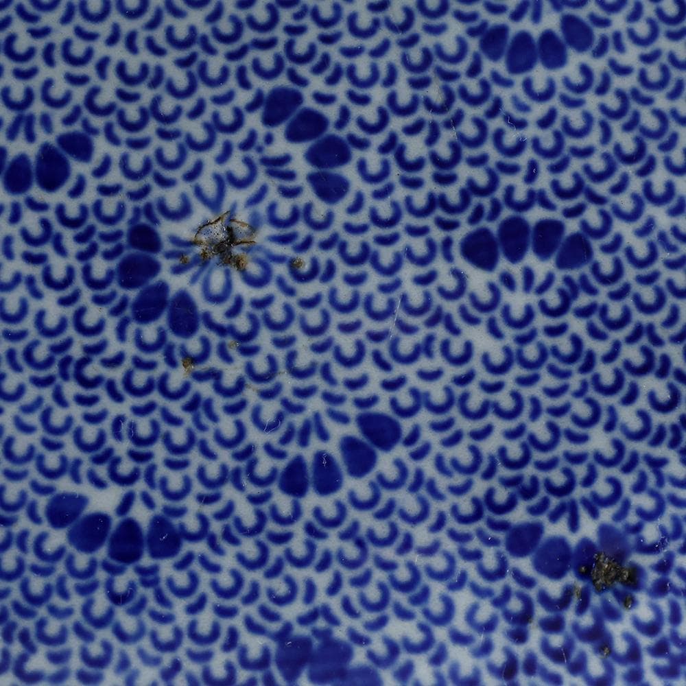 江戸幕末明治時代 古伊万里 有田 染付 尺寸大皿 微塵唐草 ベロ藍約