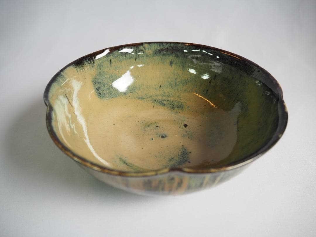 裏千家14世淡々斎宗室御書付『高取焼梅形菓子器』13代亀井味楽造（共箱