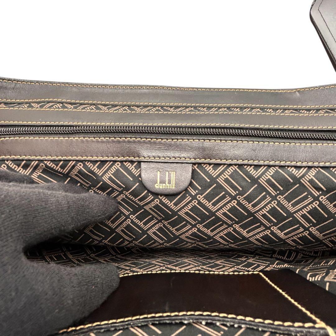 【美品】ダンヒル ダレスバッグ ビジネスバッグ レザー ゴールド金具 黒