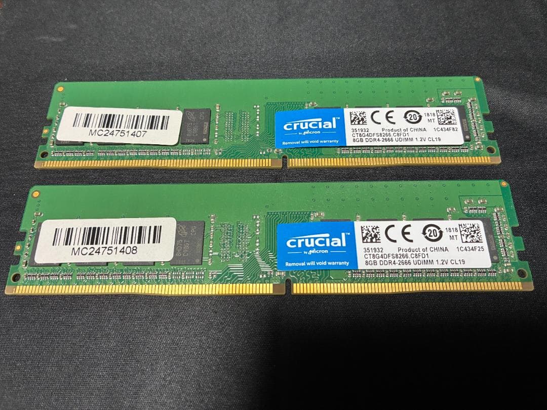 Crucial DDR4 2666 16GB (8GB×2) - メルカリ