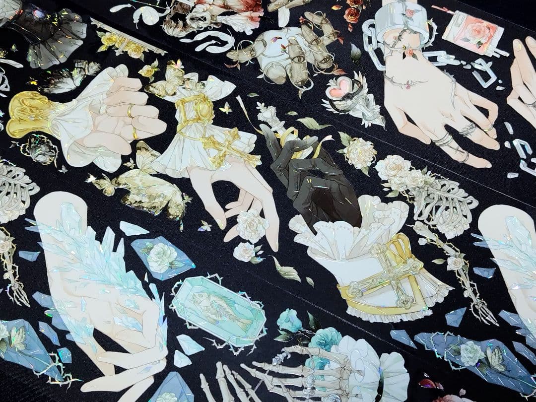 切売 862★ 海外 マスキングテープ マステ PET 装飾 人物 手 贝壳光 海外マスキングテープ巻売り 指尖芭蕾 人物マステ 贝壳光petテープ