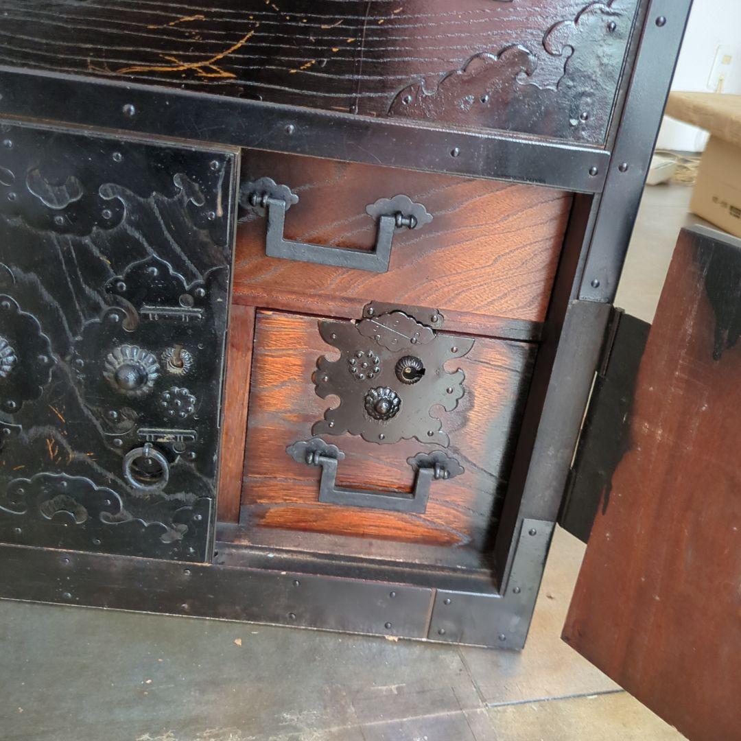 れいちゃん様専用 箪笥 古材 古金具 引き出し 隠し箱 手提げ 飾り棚