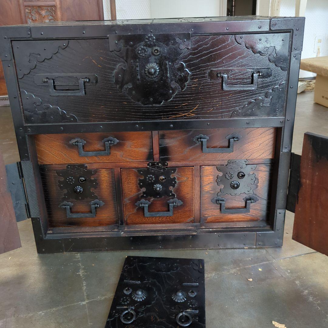 れいちゃん様専用 箪笥 古材 古金具 引き出し 隠し箱 手提げ 飾り棚