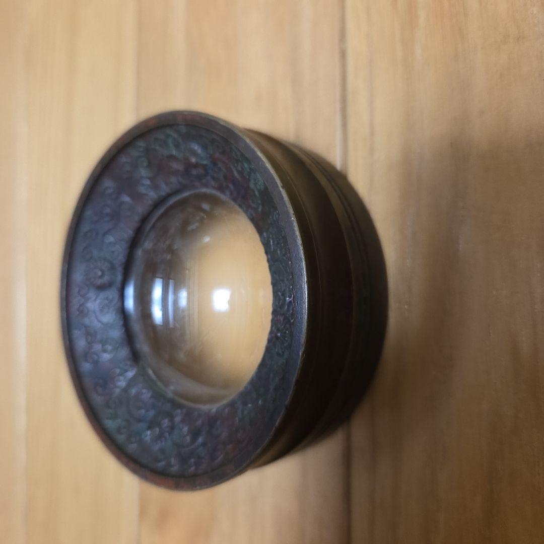 真鍮製？のアンティークな珍品 拡大鏡とフリーカップ2点セット➕️オマケ