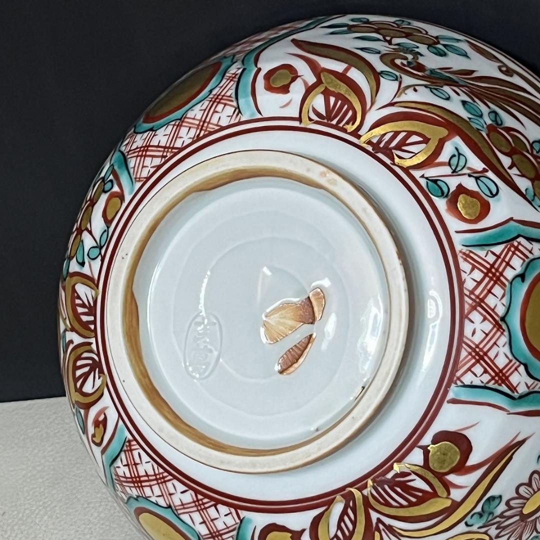 真葛香斎 赤絵 玉取獅子 菓子鉢 共箱 赤絵鉢 十水五