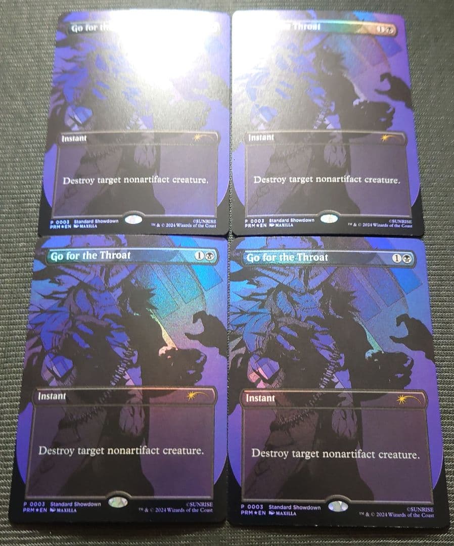 mtg 超稀少 英語版 ボーダーレス FOIL 喉首狙い 4枚セット