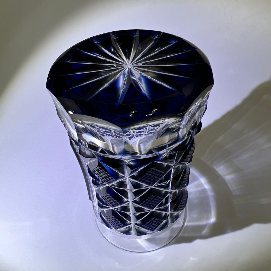 薩摩切子 島津磯斉 色被せ切子ガラス タンブラーA 共箱 東Y7-1204☆