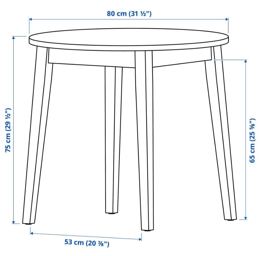 ikea 無垢材 丸テーブル