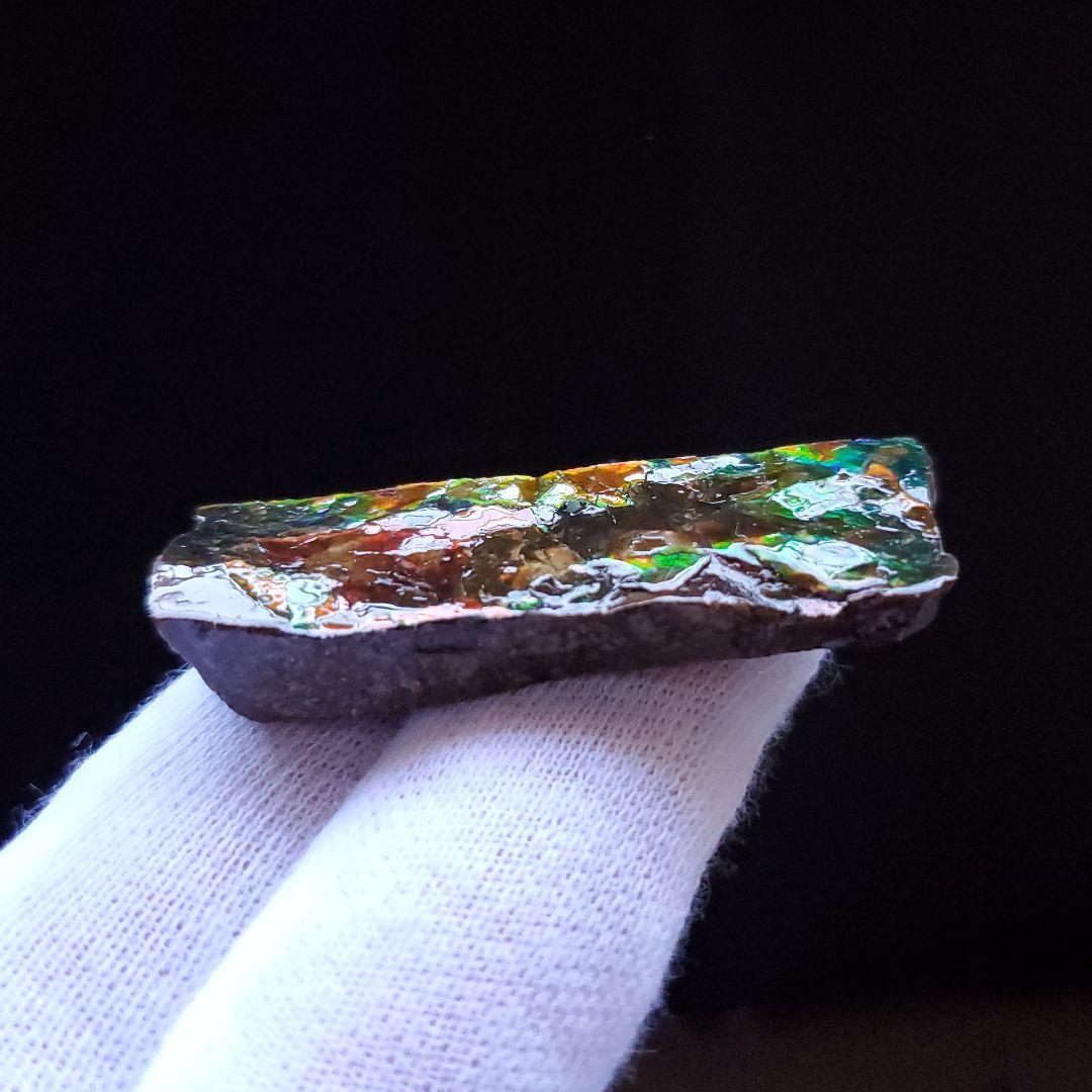 遊色 アンモライト 化石 本物 カナダ産 45.94mm anr8