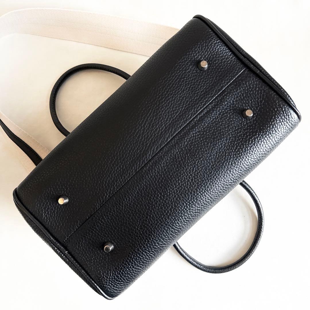 【極美品】クリスチャンヴィラ　ボストンバッグ　レザー　ハンドバッグ　黒