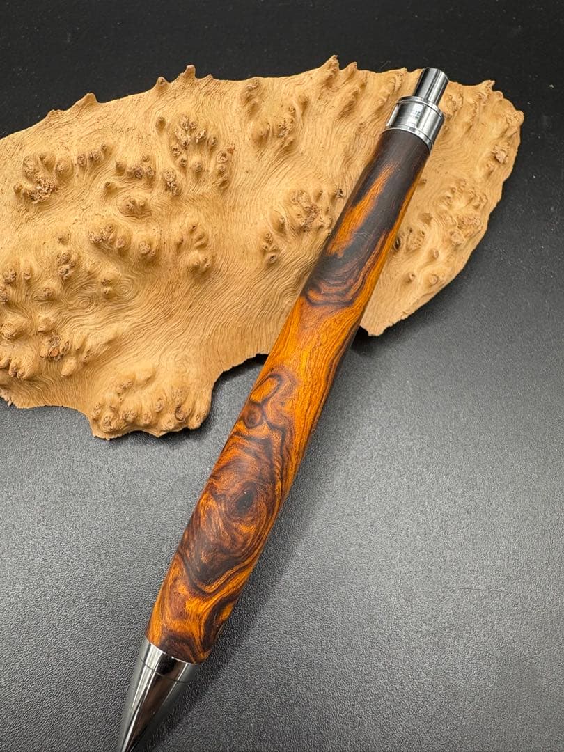 547極上　デザートアイアンウッド瘤杢　木軸シャーペン　ボールペン