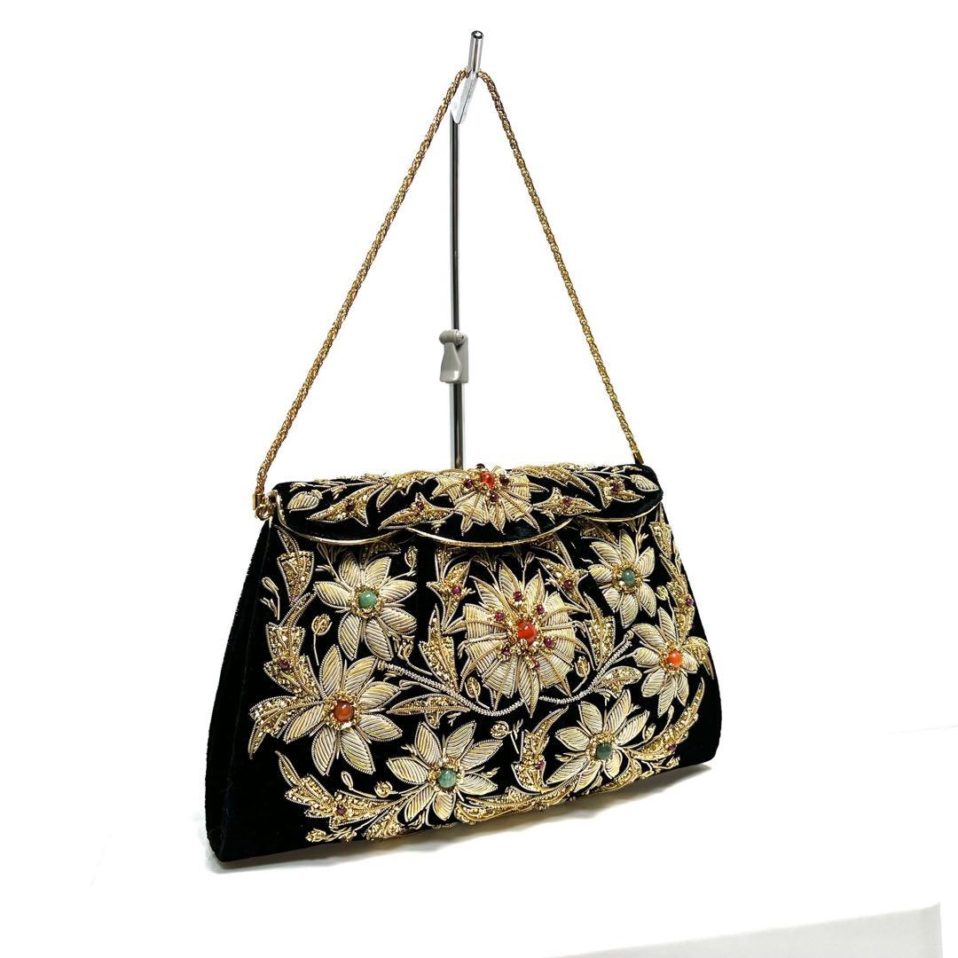 【美品】LUMY はしもと ルミー/ハンドバッグ ビーズバッグ パーティーバッグ