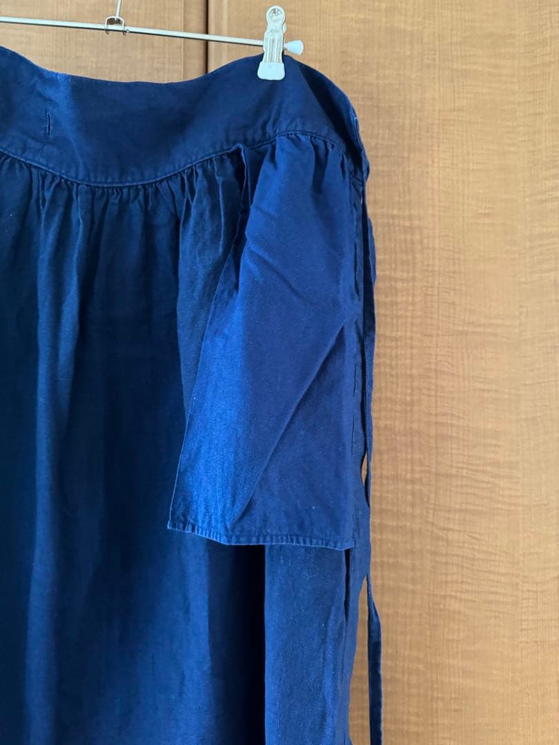 えみおわす　リネン　ラップスカート藍染