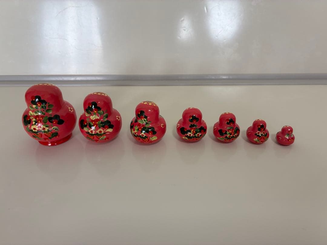 ロシア ピンクのマトリョーシカ 8個セット