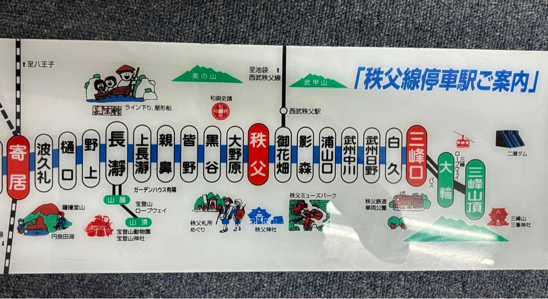 大幅値下げ　秩父鉄道　車内　停車駅名案内版　旧駅版