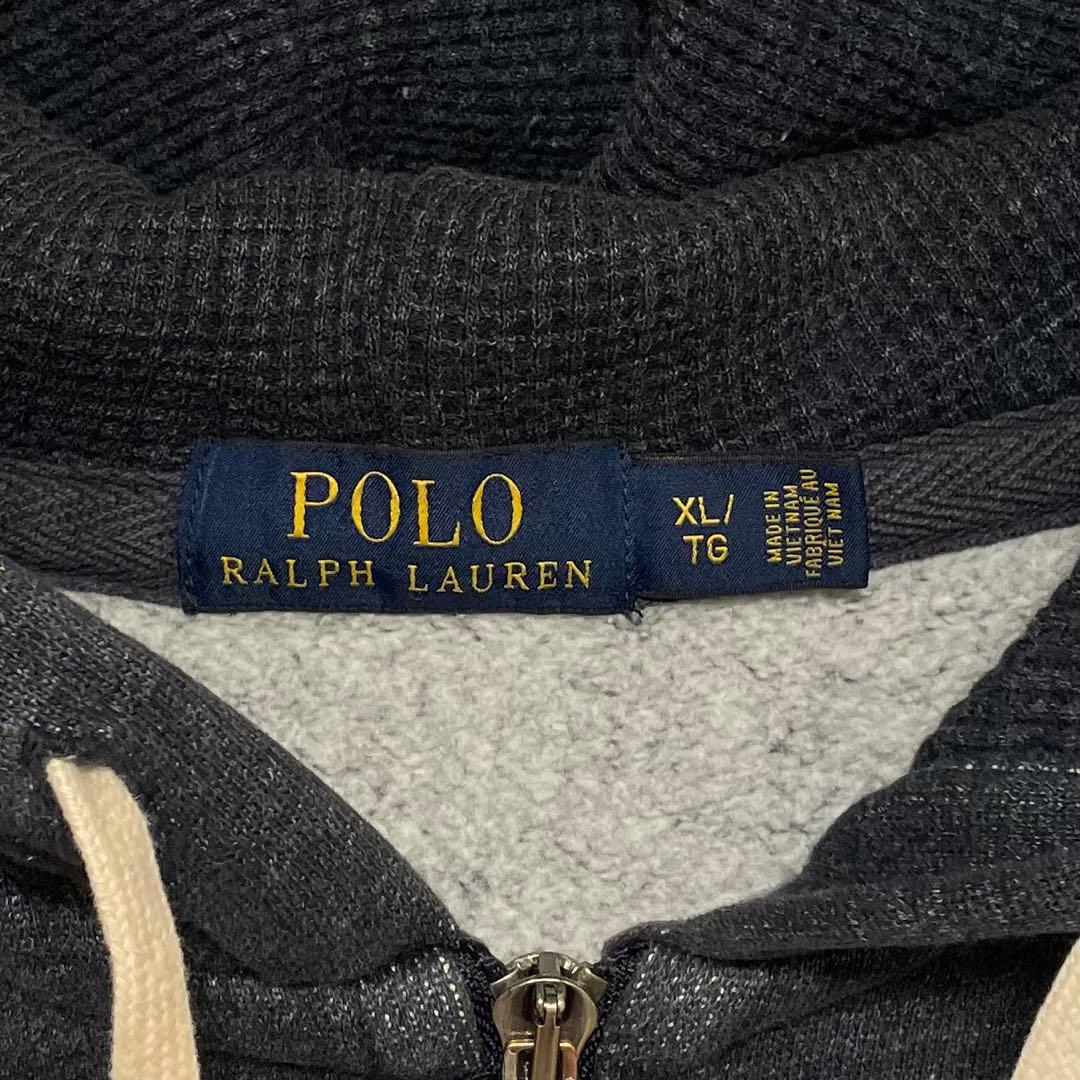 1002【人気XLサイズ】ラルフローレン♤刺繍ロゴ　パーカー　希少　即完売　美品