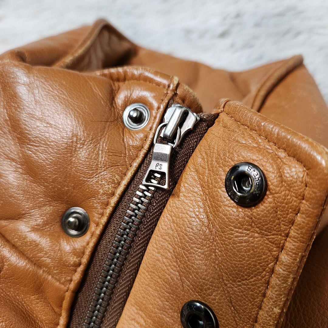 Paul Smith ポールスミス レザーダウンジャケット 本革 キャメル