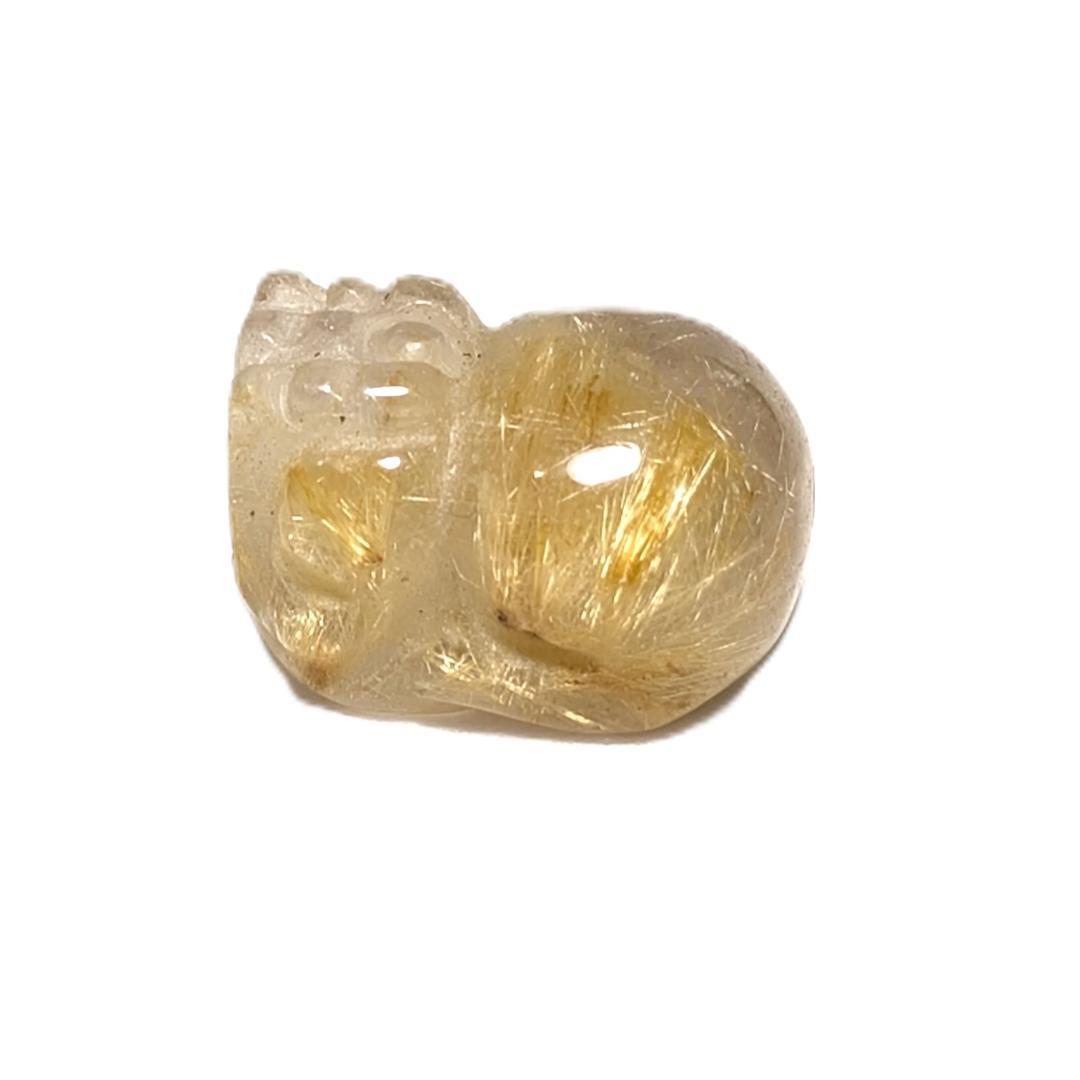 濃密に内包する金針】ゴールドルチル クォーツ 貔貅 ヒキュウ 1点限り