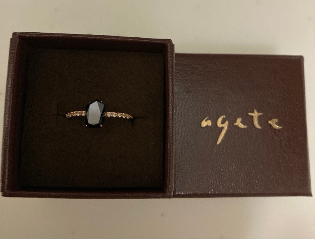 agete ブラックスピネル リング　8号