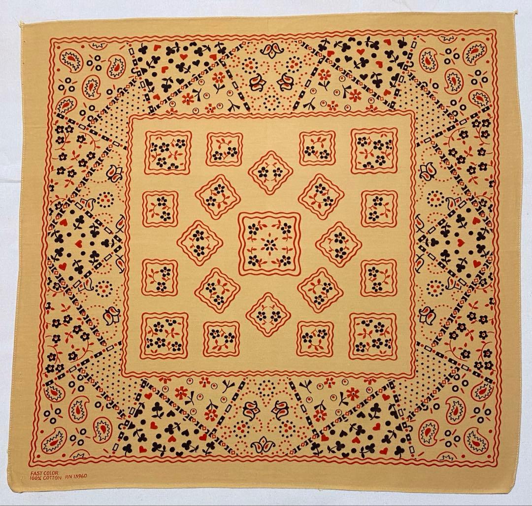 レアカラー クッキー オーカーブラウン 13960 ビンテージバンダナ 1566