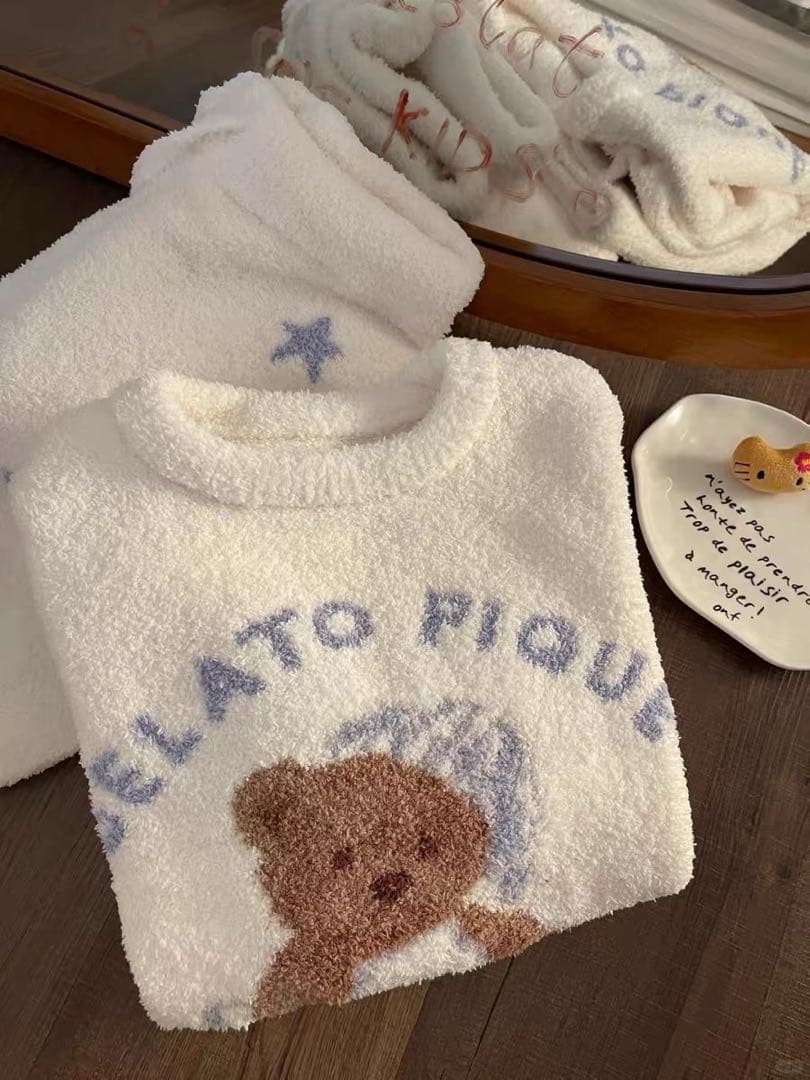 【新品未使用】テディベア柄　ルームウェア　ピンク. 002