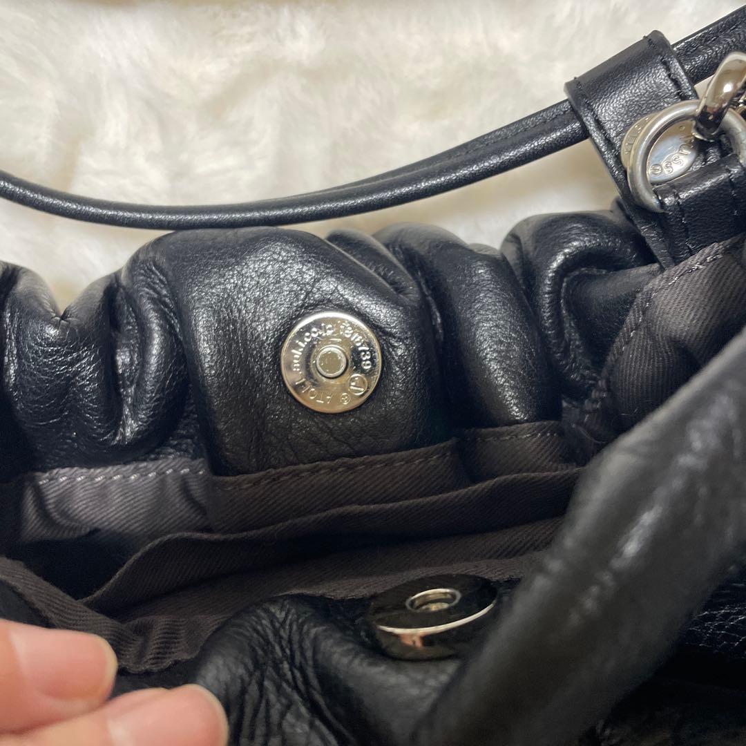 にゃにゃ　russet レザー巾着4WAYショルダーバッグ