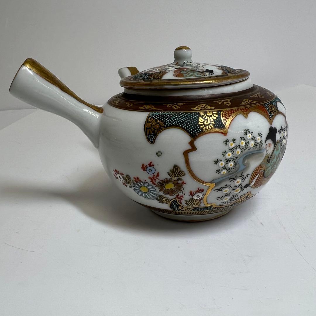 明治時代 九谷焼 上手青粒金襴手 煎茶器セット 東K8-0111☆2F タカサ