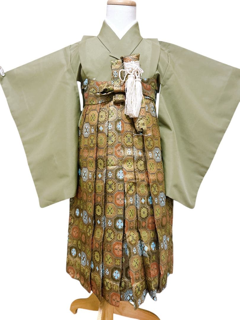 3歳用フルセット♡七五三　男の子　一式　緑系　抹茶色