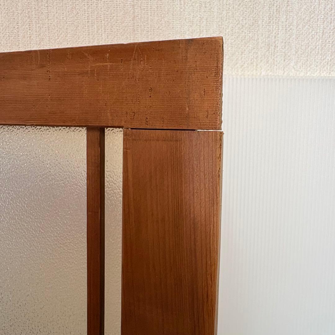 昭和板型ガラス 木枠付き 透かし彫り パーテーションの部品 間仕切り 衝立