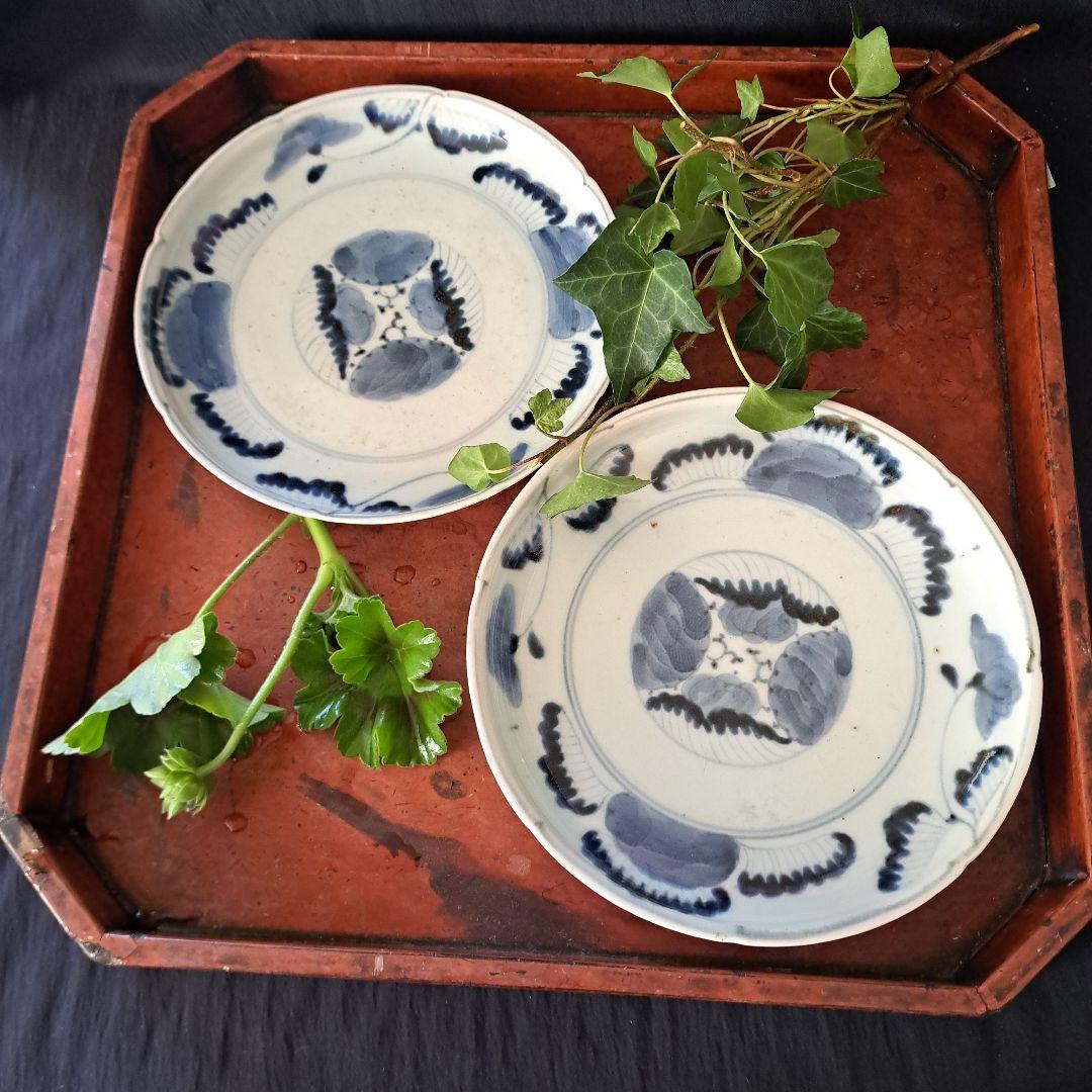 江戸のお皿を食卓に！」 古伊万里染付皿(直径18cm ) 4客