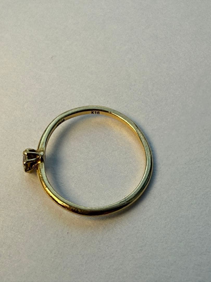 AHKAH K18 ソリテール リング　イエローゴールド/ダイヤモンド