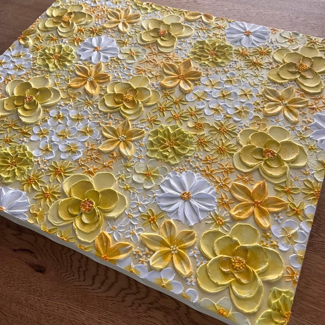 テクスチャーアート フラワーアート ボタニカル インテリア 花絵 花柄