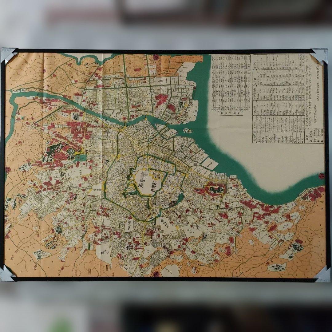 \"未使用\" 超大判色繪　安政六巳未年新刻『御江戸絵圖』、須原屋茂兵衛蔵板