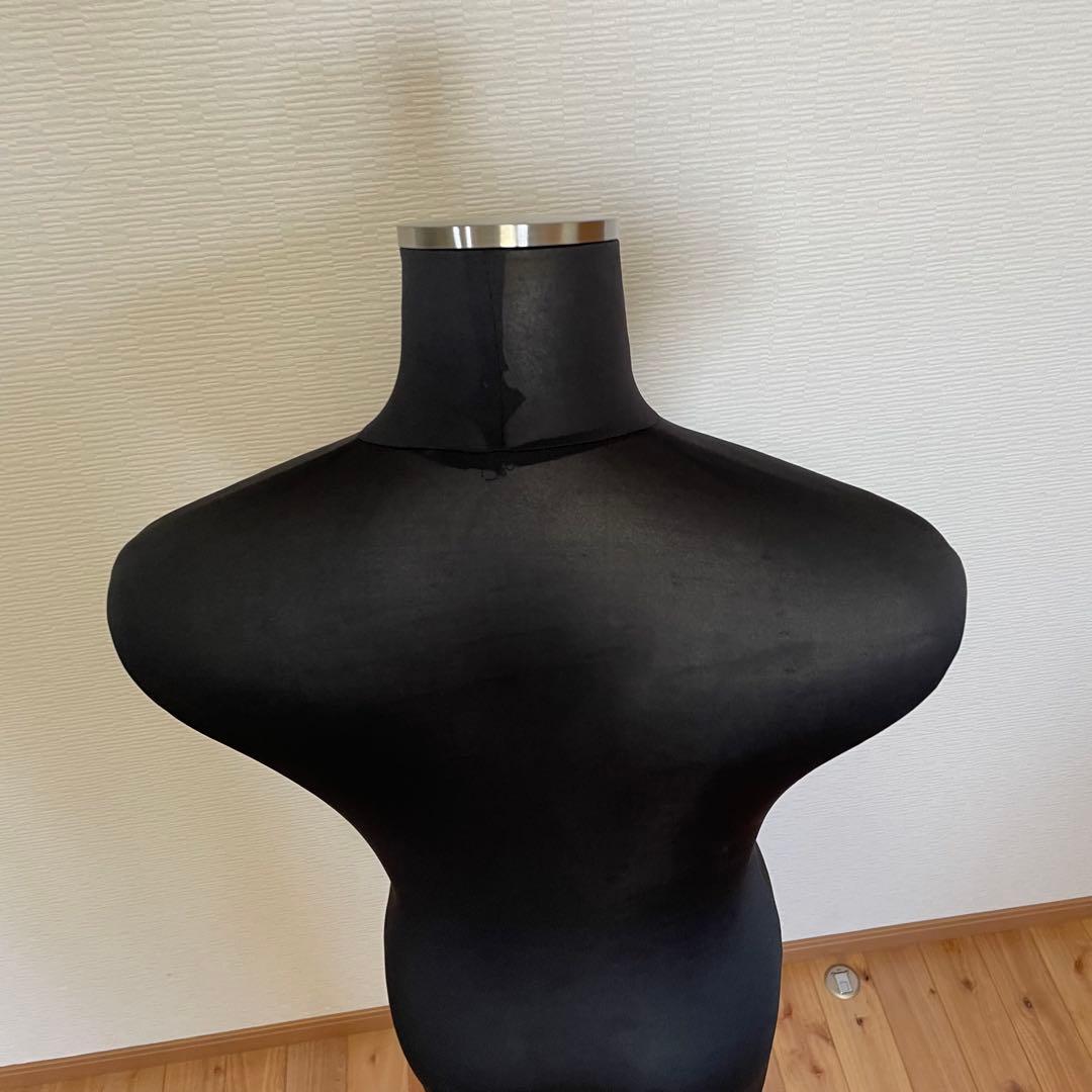 マネキン 金属スタンド付 ブラックxシルバー 持ち運び楽々 軽量タイプ