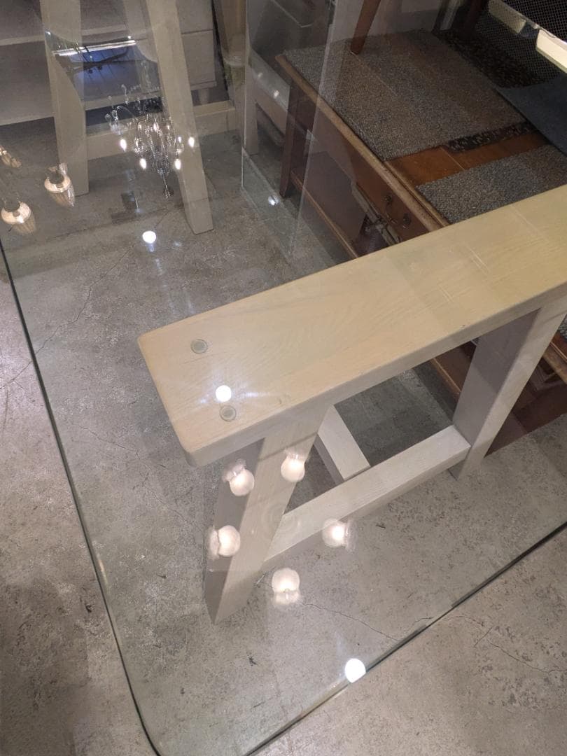 35% フランフラン エファ ガラス 天板テーブル 上品 ダイニングテーブル