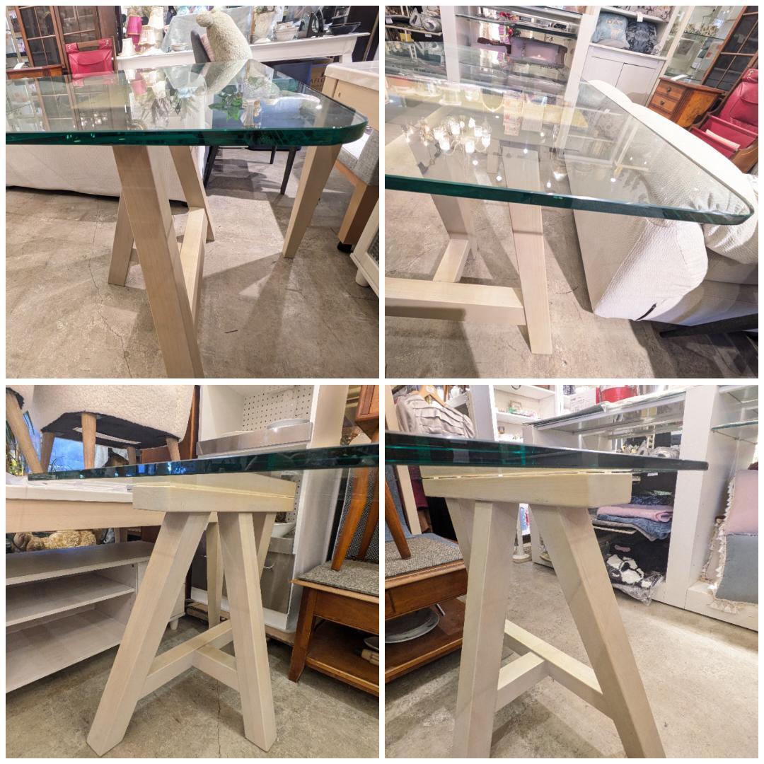 35% フランフラン エファ ガラス 天板テーブル 上品 ダイニングテーブル