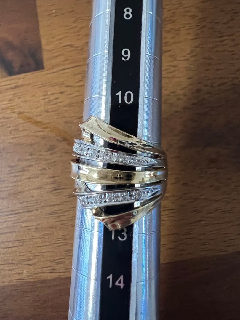 K18 18金 750 pt900 コンビ　リング　指輪　4.7g 11-12号