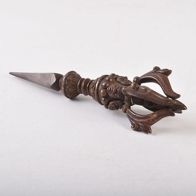 チベット密教法具　古銅　ブルパ　独鈷杵　金剛杵　V　R9088