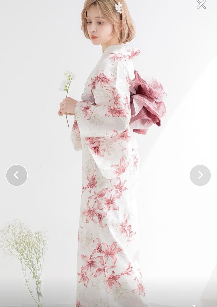 Dita 夏の乙女百合　浴衣　３点セット＋かみかざり