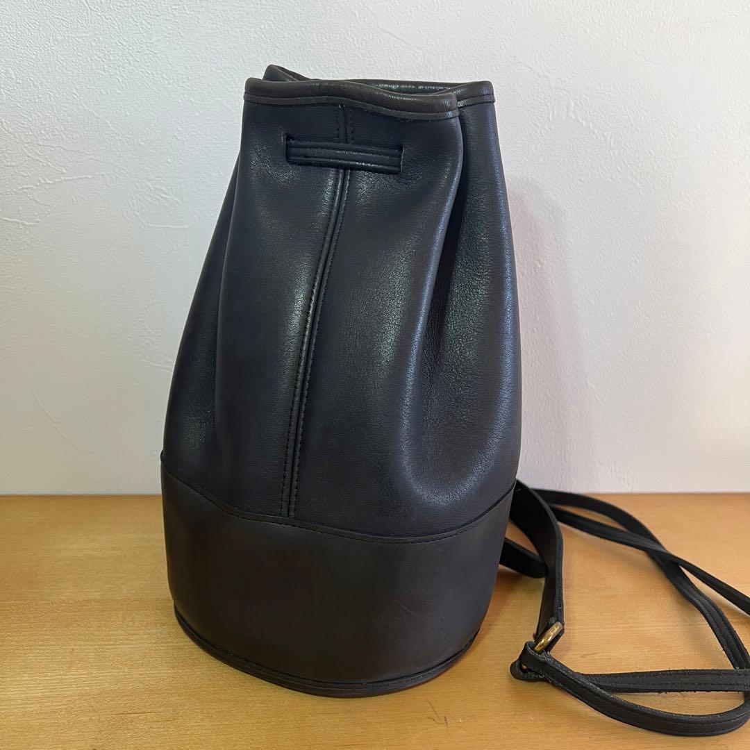 OLD COACH オールドコーチ レザー　9984 巾着　ブラック　USA製