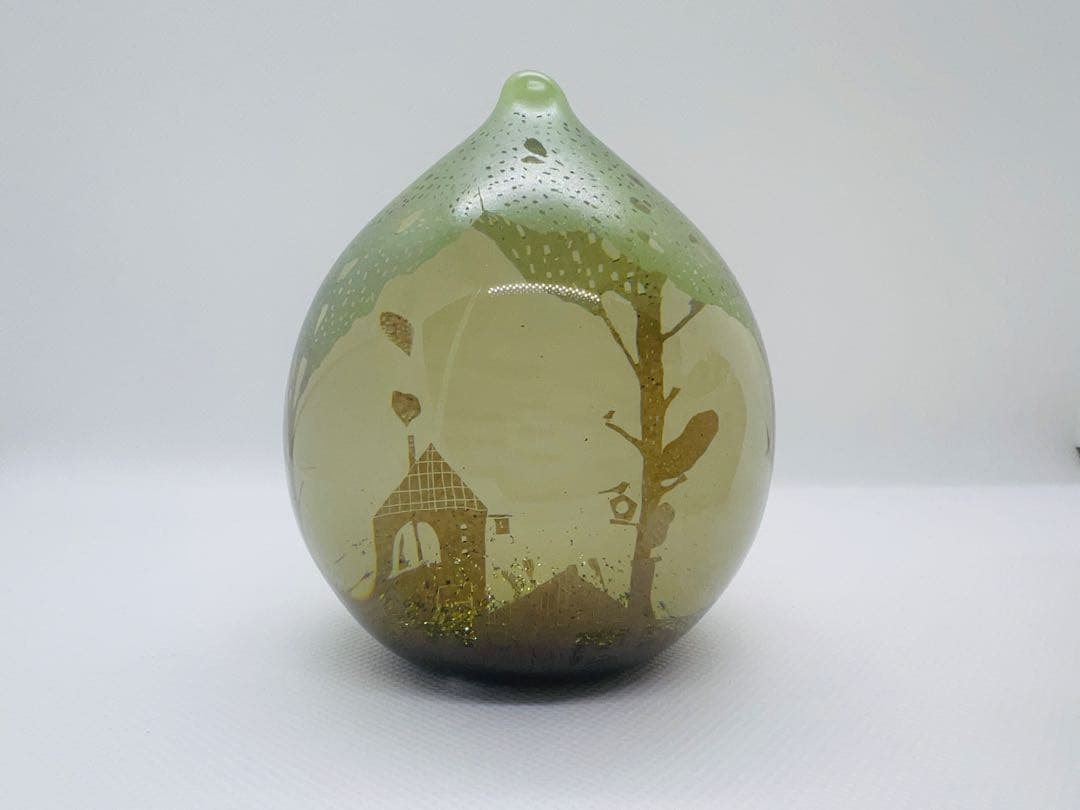 2119 九谷焼旭山窯山水図花瓶