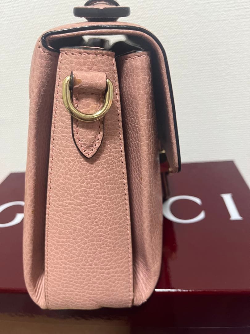 GUCCI ピンクレザー ハンドバッグ