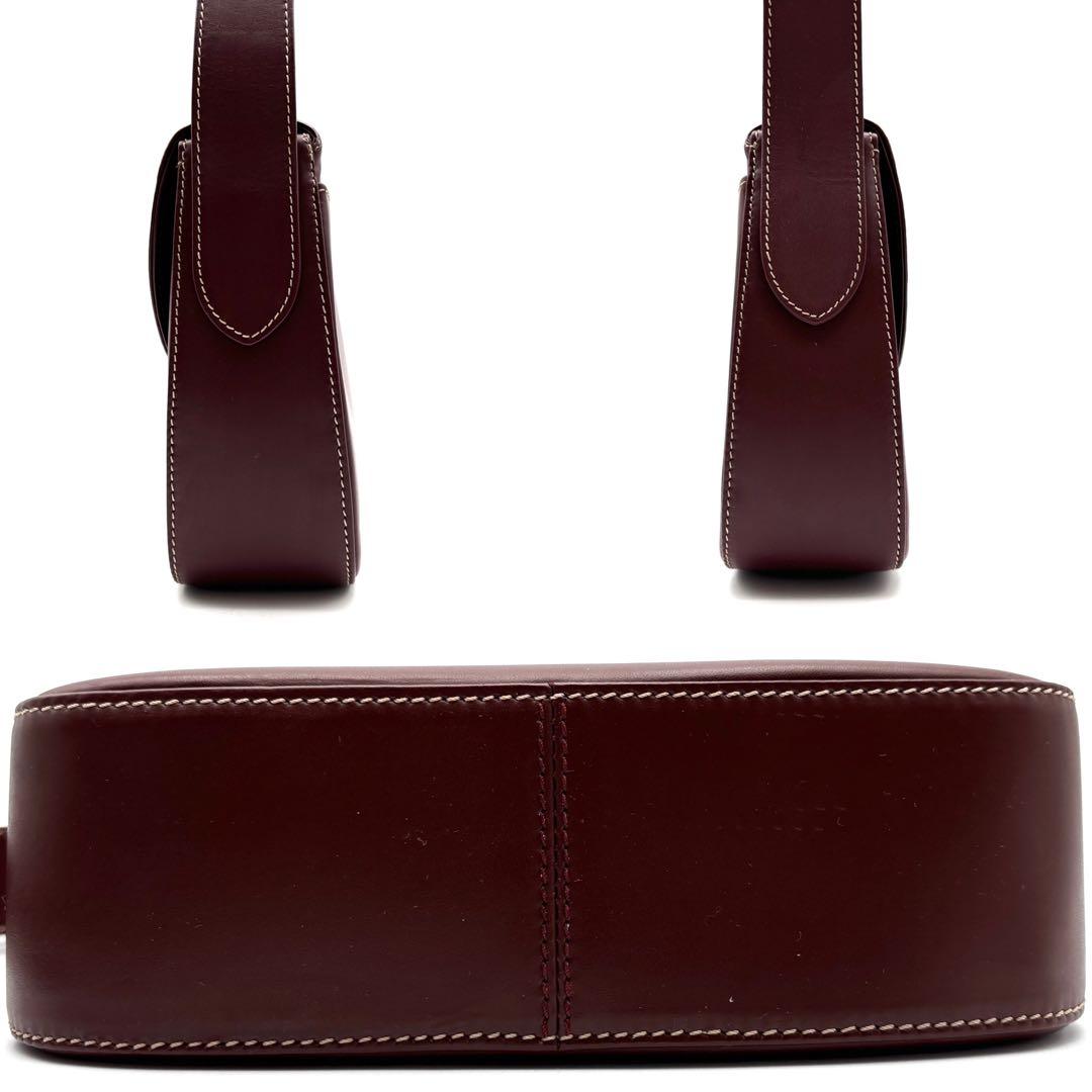 未使用に近い カルティエ マストライン ショルダーバッグ ターンロック ボルドー