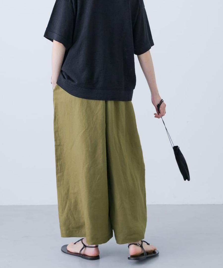 2025 春夏新作 かぐれ kagure リネンレーヨンワイドギャザーパンツ＊Y