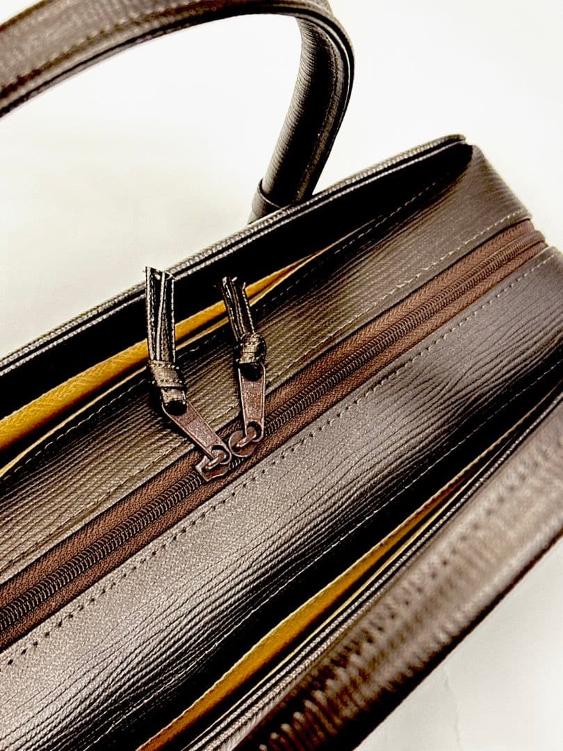 焦げ茶　合成皮革　和装用バッグ　新品　利休バッグ　和帆布　　日本製