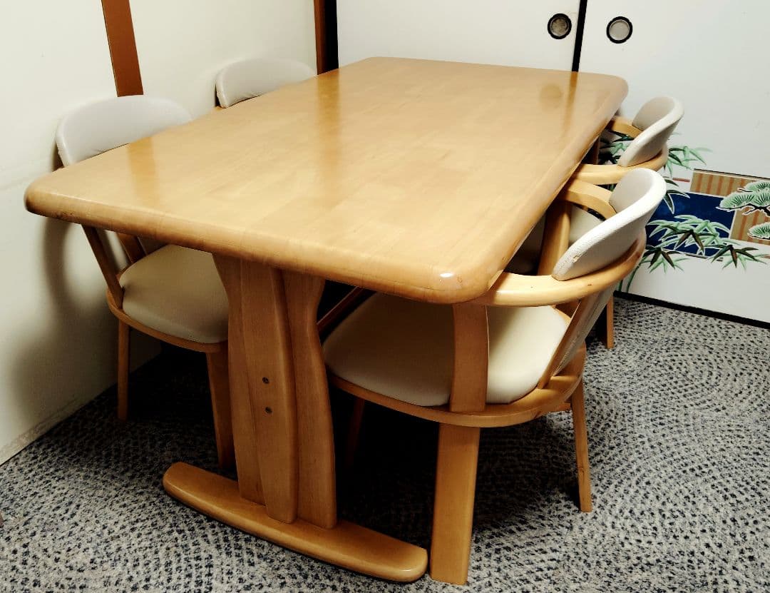 直接引取のみ　　美品　木製ダイニングテーブル椅子4脚付きセット