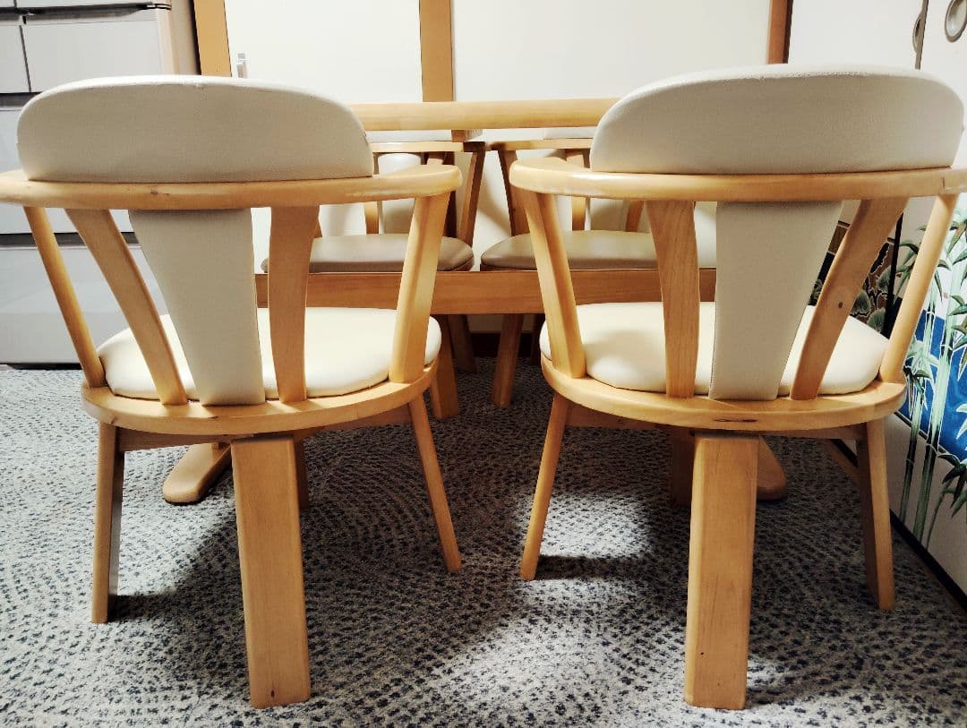 直接引取のみ　　美品　木製ダイニングテーブル椅子4脚付きセット