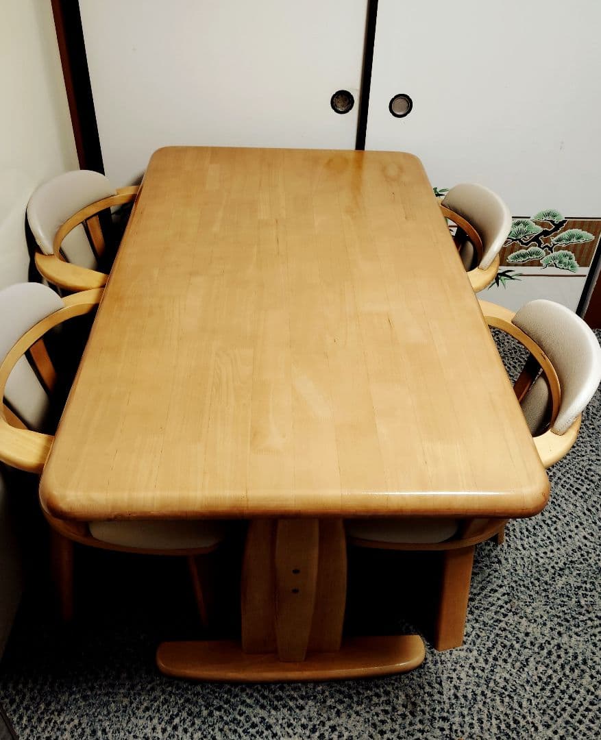 直接引取のみ　　美品　木製ダイニングテーブル椅子4脚付きセット